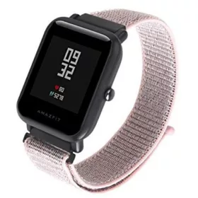   Mybandz 20SKU1609 tépőzáras rugalmas szövet óraszíj / pink-homok / 20mm