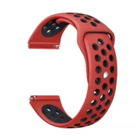   Mybandz 20SKU2066 lélegző szilikon óraszíj / piros-fekete / 20mm