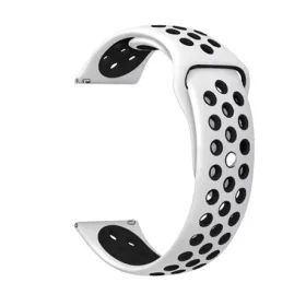   Mybandz 20SKU2067 lélegző szilikon óraszíj / fehér-fekete / 20mm
