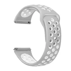   Mybandz 20SKU2070 lélegző szilikon óraszíj / szürke-fehér / 20mm