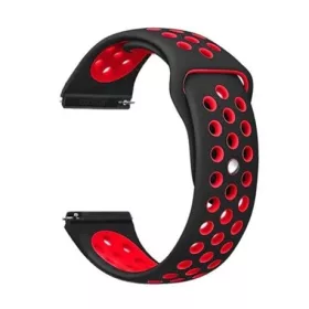   Mybandz 20SKU2079 lélegző szilikon óraszíj / fekete-piros / 20mm