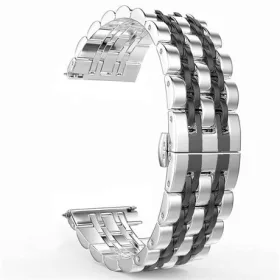   Mybandz 20SKU2517 jubilee láncszemes fém óraszíj - ezüst-fekete / 20mm