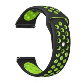   Mybandz 20SKU4578 lélegző szilikon óraszíj / fekete-zöld / 20mm