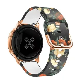   Mybandz 20SKU6136 szilikon óraszíj rosegold csattal (virágmintás) / 20mm