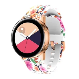   Mybandz 20SKU6146 szilikon óraszíj rosegold csattal (virág mintás) / 20mm