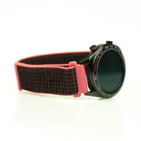   Mybandz 22SKU1610 tépőzáras rugalmas szövet óraszíj / piros-fekete / 22mm