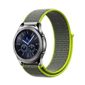   Mybandz 22SKU16167 tépőzáras rugalmas szövet óraszíj / szürke-neon zöld / 22mm