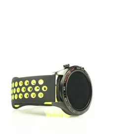   Mybandz 22SKU2071 lélegző szilikon óraszíj / fekete-sárga / 22mm