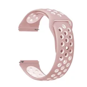   Mybandz 22SKU2072 lélegző szilikon óraszíj / pink-fehér / 22mm