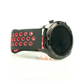   Mybandz 22SKU2079 lélegző szilikon óraszíj / fekete-piros / 22mm