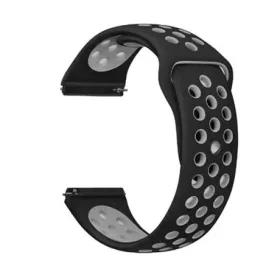   Mybandz 22SKU505 lélegző szilikon óraszíj / fekete-szürke / 22mm