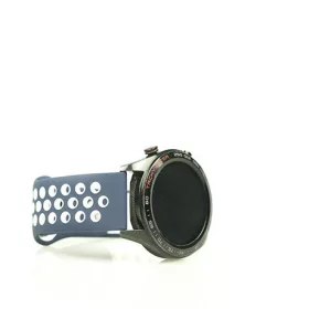   Mybandz 22SKU508 lélegző szilikon óraszíj / kék-fehér / 22mm