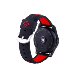   Mybandz 22SKU6153 szilikon óraszíj /fekete-piros csíkokkal / 22mm