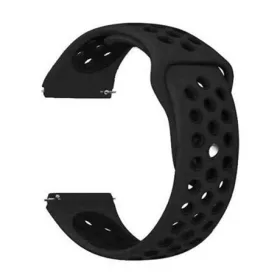 Mybandz 22SKU715 lélegző szilikon óraszíj /fekete/ 22 mm