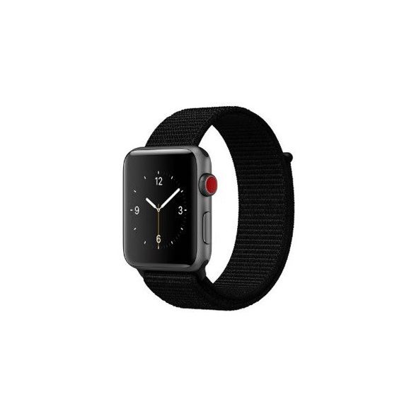 Mybandz APW381395 apple watch utángyártott rugalmas szövet óraszíj /fekete/ 38/40 mm