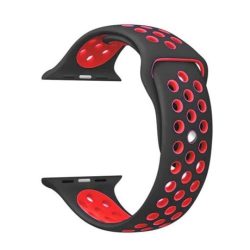   Mybandz APW421313 apple watch utángyártott lélegző szilikon óraszíj /fekete-piros/ 42/44 mm