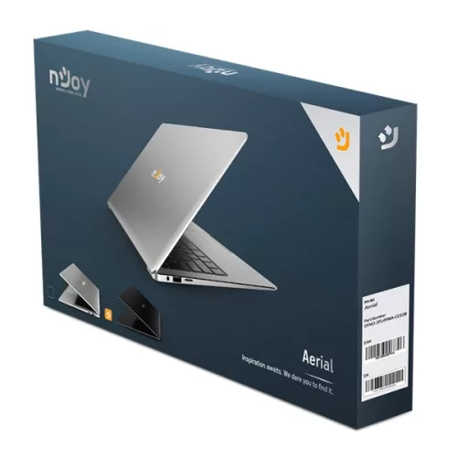NJOY Aerial Black FullHD Win10 notebook - fekete