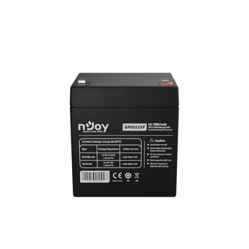 NJOY GP05122F 12V 5Ah T2 zárt gondozásmentes AGM akkumulátor