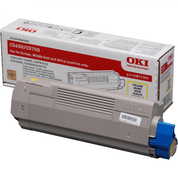 Oki (C5650/5750) 2K sárga eredeti toner (43872305)