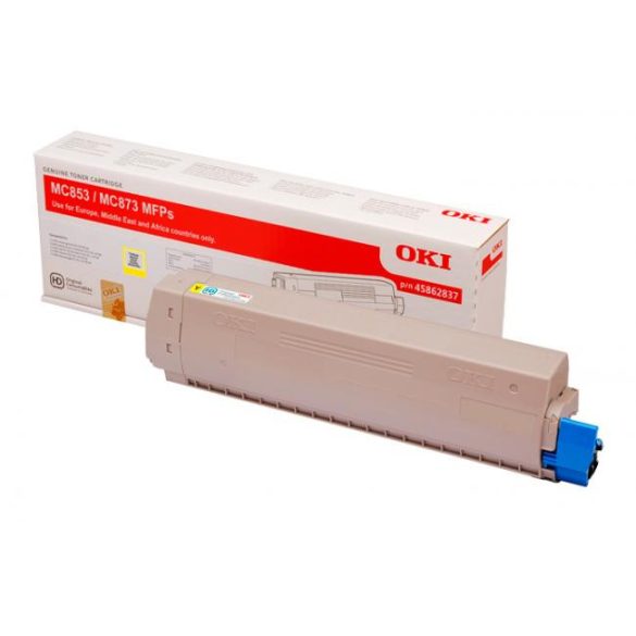 Oki (MC-853,MC-873) sárga eredeti toner (45862837)