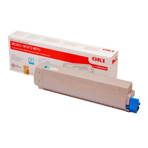 Oki (MC-853,MC-873) kék eredeti toner 7,3k (45862839)