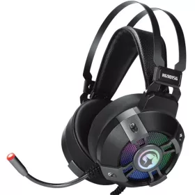   Marvo Fejhallgató - HG9015G (7.1, mikrofon, USB, hangerőszabályzó, LED, nagy-párnás, 2.2m kábel, fekete)