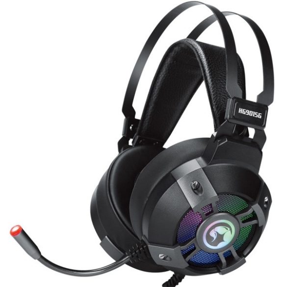 Marvo Fejhallgató - HG9015G (7.1, mikrofon, USB, hangerőszabályzó, LED, nagy-párnás, 2.2m kábel, fekete)