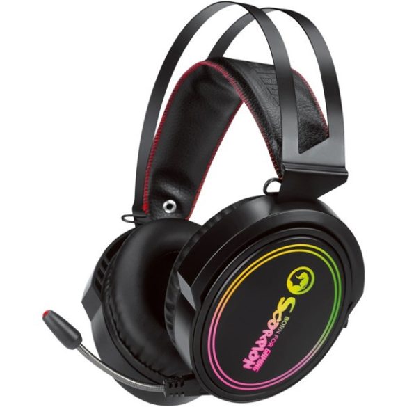 Marvo Fejhallgató - HG9021 (7.1, mikrofon, USB, hangerőszabályzó, nagy-párnás, 2.4m kábel, fekete)