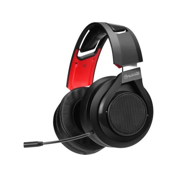 Marvo Fejhallgató - HG9080W (sztereó, mikrofon, USB+3,5mm jack, hangerőszab., LED, nagy-párnás, vezeték nélk., fekete)