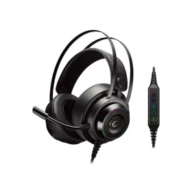   Rampage Fejhallgató - RG-X19 ULTIMATE (7.1, mikrofon, USB, nagy-párnás, 2,2m kábel, fekete, RGB LED)