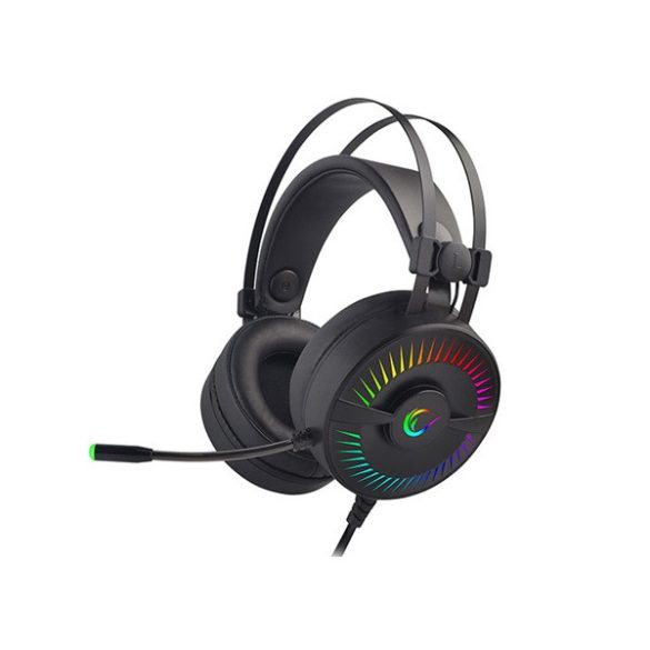 Rampage Fejhallgató - RM-2019G X-TITAN RGB (7.1, mikrofon, USB, hangerőszabályzó, nagy-párnás, 2.1m kábel, fekete)