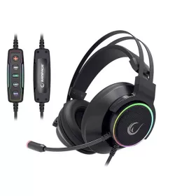   Rampage Fejhallgató - RM-K9 PALADIN  RGB (7.1, mikrofon, USB, hangerőszabályzó, nagy-párnás, 2,2m kábel, fekete)