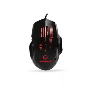   Rampage Egér Gamer - RX38 Core7 (7000DPI Avago 3320, 7 gomb, makro, súlyozható; RGB LED, harisnyázott kábel, fekete)