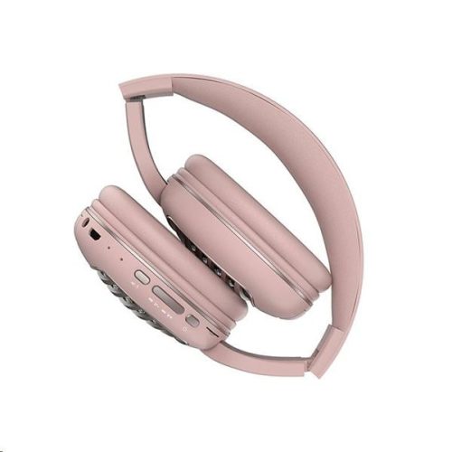 Rampage Fejhallgató Vezeték Nélküli - SN-BT55 (Bluetooth v5.0, hang.szab., micro-SD foglalat, rózsaszín)