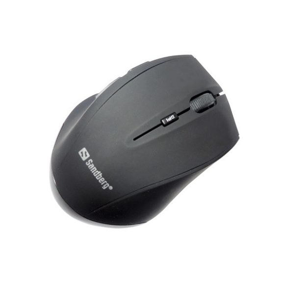 Sandberg Egér Vezeték nélküli - Wireless Mouse Pro (Optikai; 1000-1600DPI; 5 gomb; fekete)