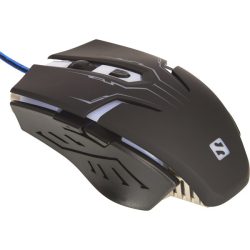  Sandberg Egér Gamer - Eliminator Mouse (Optikai; 2400DPI; 6 gomb; LED; harisnyázott kábel; fekete)