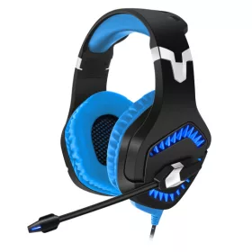   Spirit of Gamer Fejhallgató - ELITE-H40 (mikrofon, USB+jack, hangerőszabályzó, nagy-párnás, 2.2m kábel, fekete-kék)