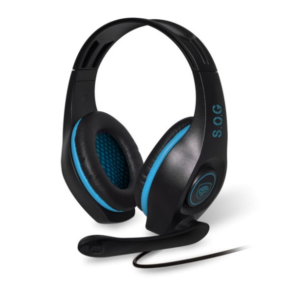 Spirit of Gamer Fejhallgató - ELITE-H5 (MultiPlatfrom, mikrofon, hangerőszabályzó, nagy-párnás, 3m kábel, fekete-kék)