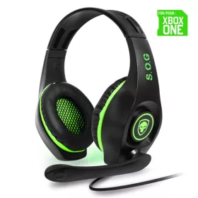   Spirit of Gamer Fejhallgató - PRO-XH5 (XboxOne; mikrofon, 3.5mm jack, hangerőszab., nagy-párnás, 1m kábel, fekete-zöld)