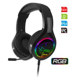   Spirit of Gamer Fejhallgató - PRO-H8 RGB (MultiPlatform, mikrofon, 3.5mm jack, hangerőszabályzó, 2m kábel, fekete)