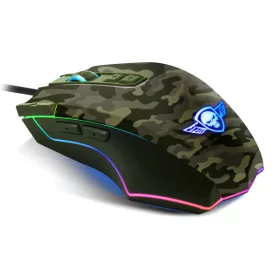   Spirit of Gamer Egér - Elite-M50 Army (Avago A3050, 4000DPI, 1000Hz, 7 Omron gomb, LED, harisnyázott, camo)