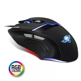   Spirit of Gamer Egér - Elite-M10 (Ajándék egérpad; Optikai, USB, 5000DPI, 8 gomb, harisnyázott kábel, fekete)