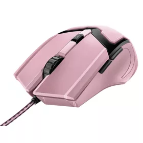   Trust Egér Gamer - GXT 101P Gav Pink (Optikai érzékelő; 4800DPI; gumizott külső; rózsaszín)