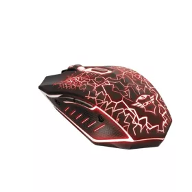   Trust Egér Gamer Vezeték Nélküli - GXT 107 Izza (Optikai érzékelő; 2000DPI; 6 gomb; LED; gumizott külső; fekete)