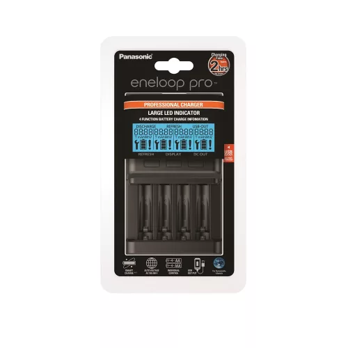 eneloop BQ-CC65 LCD-s gyors akkumulátor töltő / kisütő funkció / kapacitás kijelzés 2/4db AA/AAA akkumulátor töltésére
