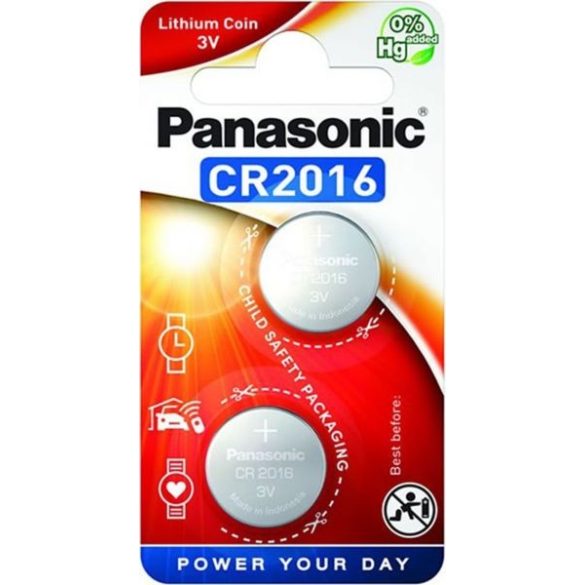 Panasonic CR2016L/2BP lítium gombelem (2 db / bliszter)