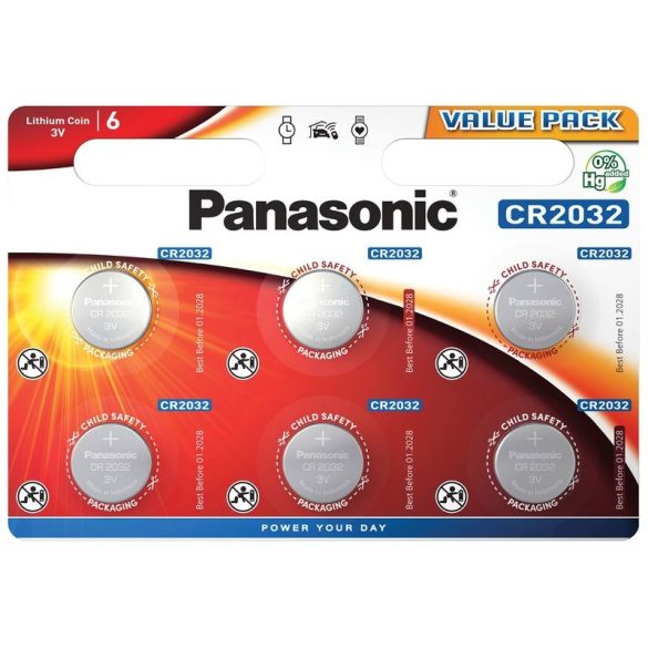 Panasonic CR2016L/6BP lítium gombelem (6 db / bliszter)