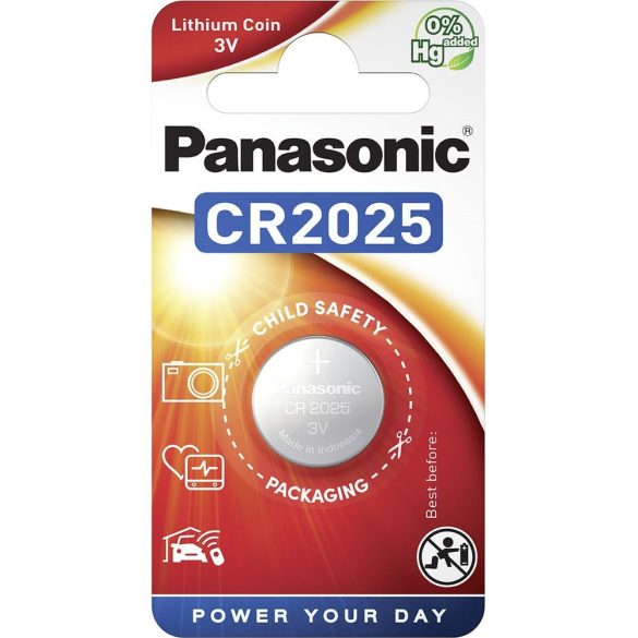 Panasonic CR2025/1B lítium gombelem (1db / bliszter)