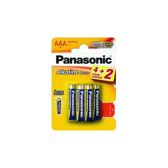 Panasonic Alkaline Power AAA mikro 1.5V alkáli/tartós elemcsomag LR03APB-6BP4-2
