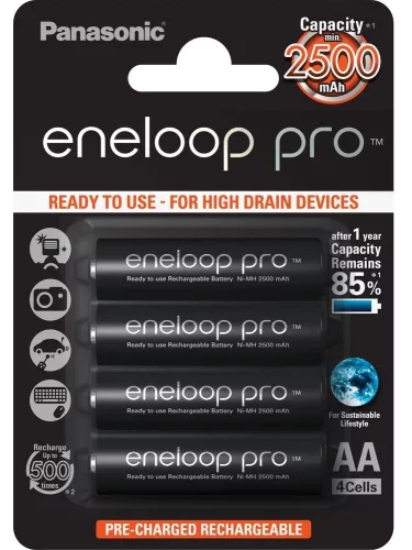 Panasonic eneloop pro BK-3HCDE/4BE AA 2500mAh Ni-MH akkumulátor